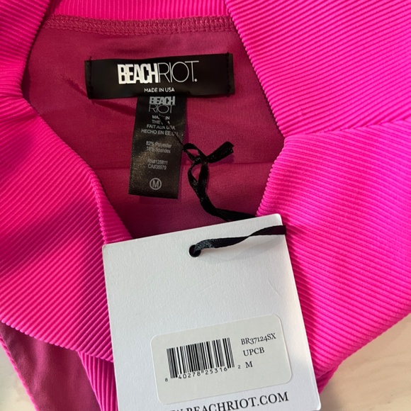 BEACH RIOT x REVOLVE Highway Bikini Bottom Ultra Pink M - Picture 7 of 7